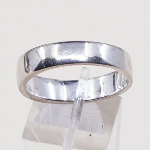 Size 11.5, Vtg Sterling Silver Handmade Wedding Ring, Solis 925 Silver Band