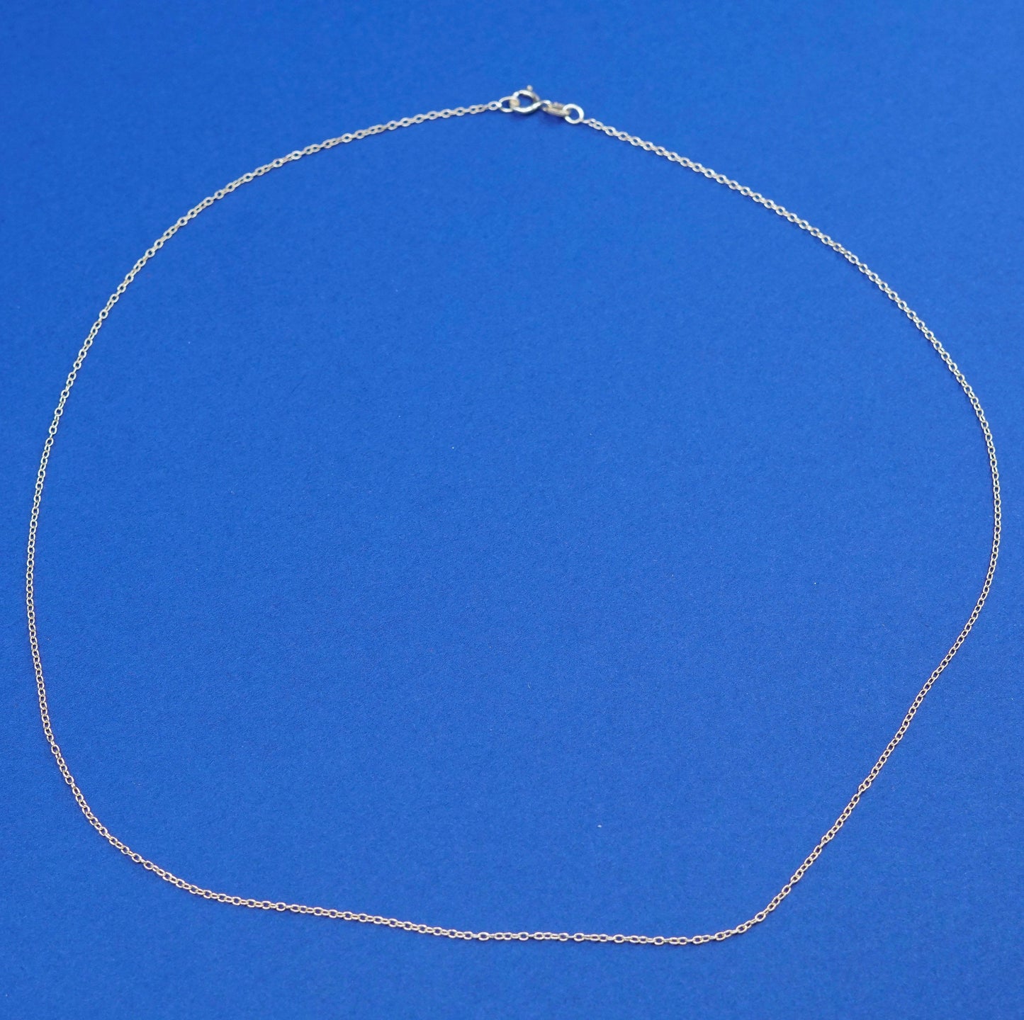 18”, 1mm, vintage Sterling silver necklace, gold over 925 circle chain