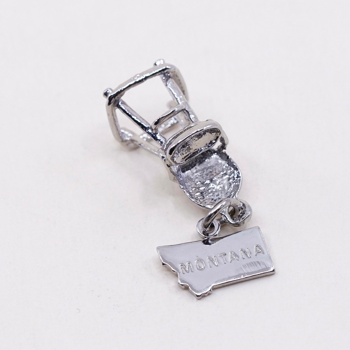 Vintage baby high chair sterling silver handmade pendant, 925 charm