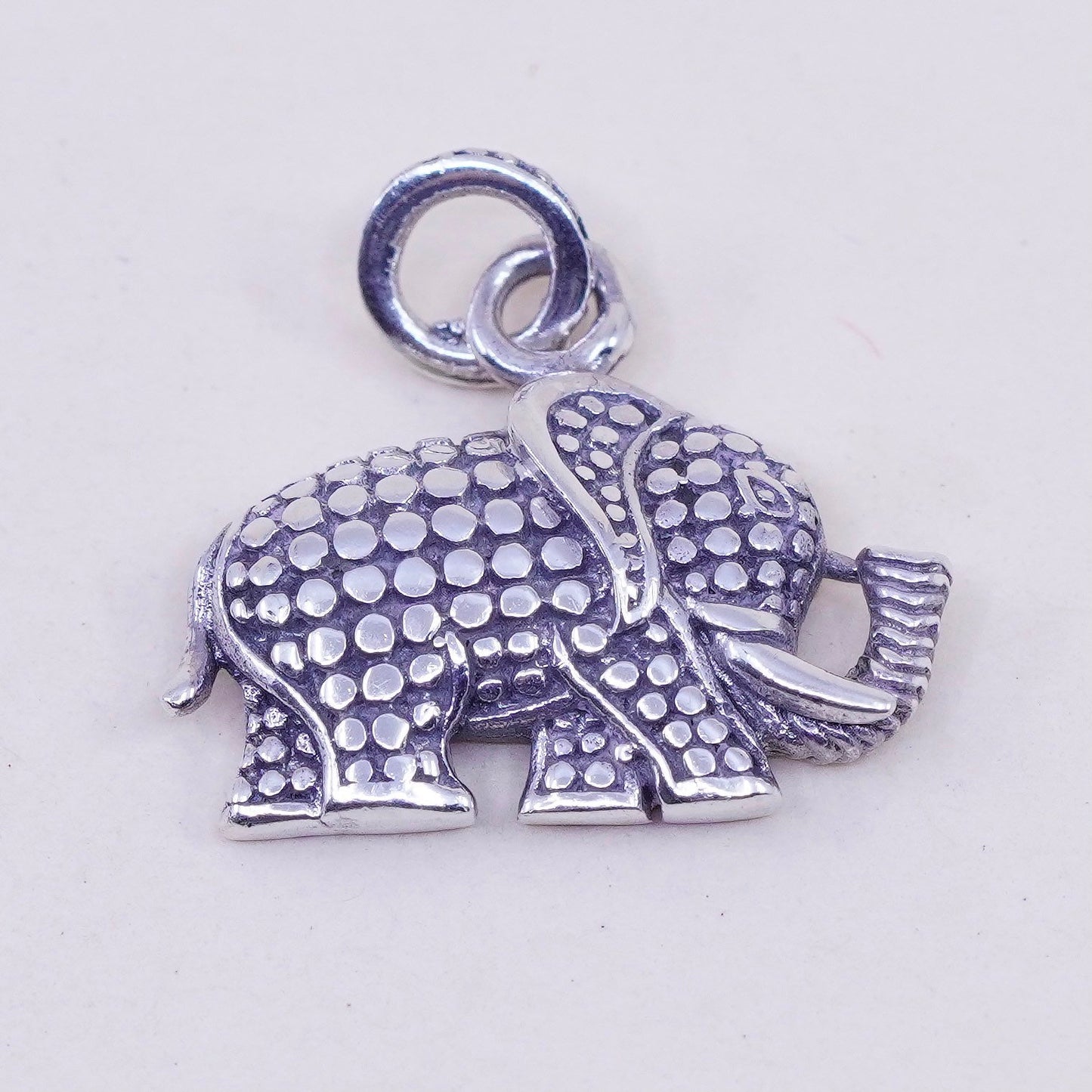 Vintage Sterling silver handmade pendant, 925 Elephant charm
