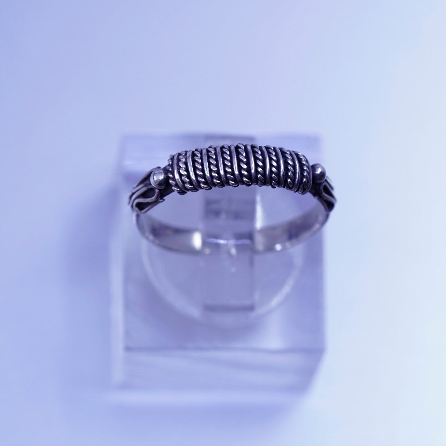 Size 6, vintage southwestern Sterling 925 silver wedding ring, band with cable