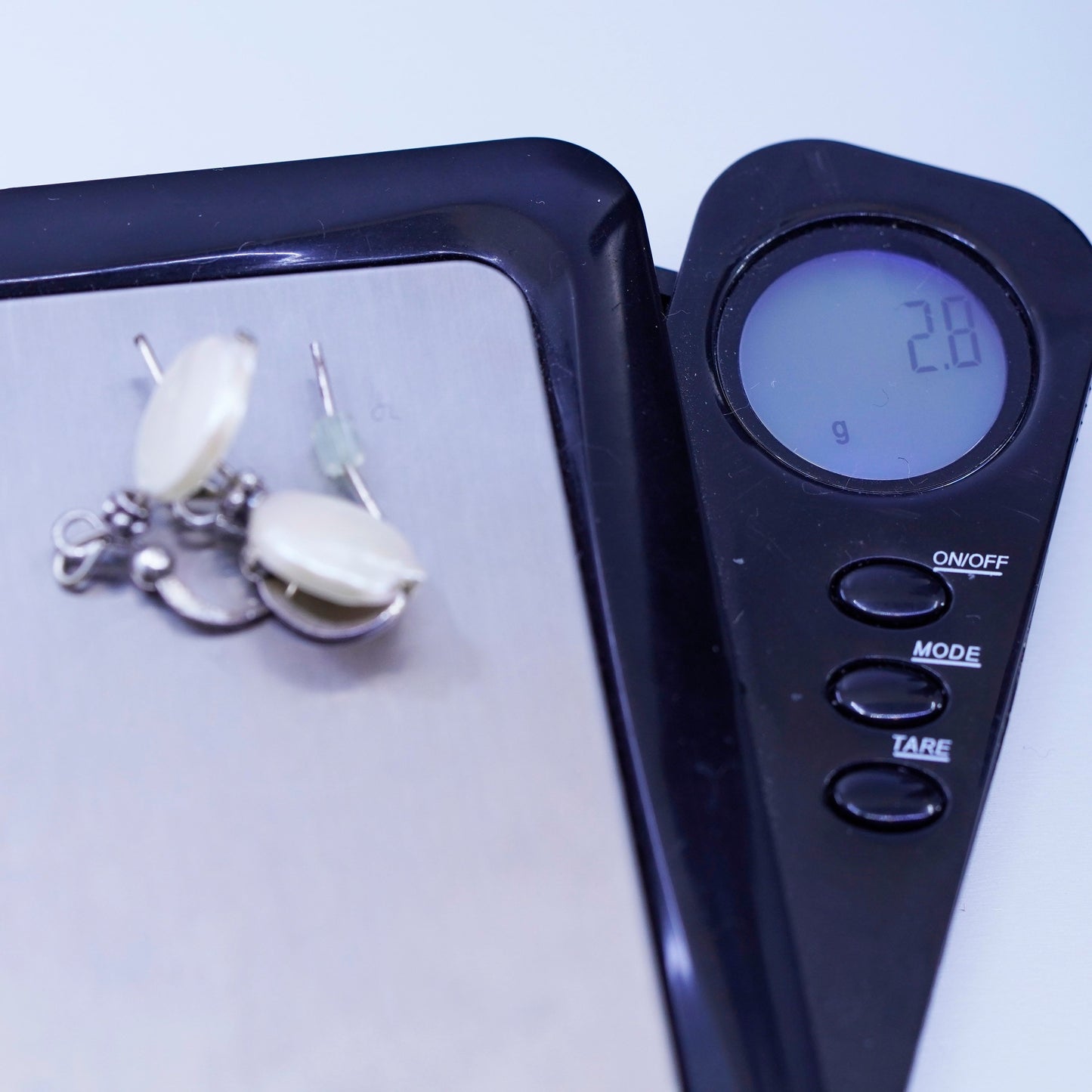 Vintage Sterling 925 silver handmade earrings with coin pearl