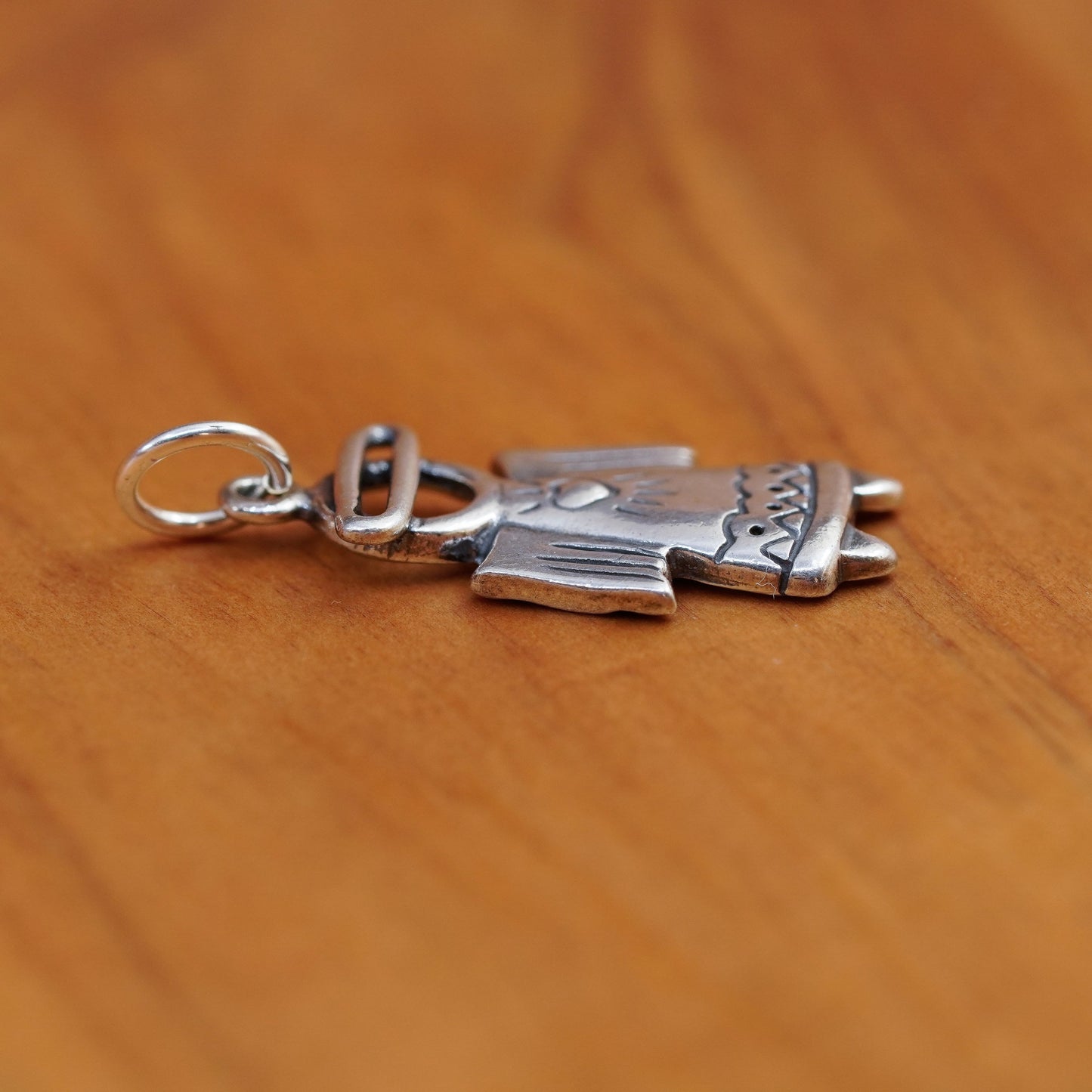 Vintage shube Sterling silver handmade pendant, 925 angel charm