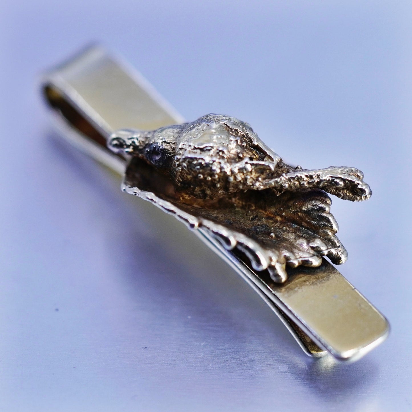 vtg BRDR B BJORKLUND vermeil gold over Sterling 925 silver handmade tie clip