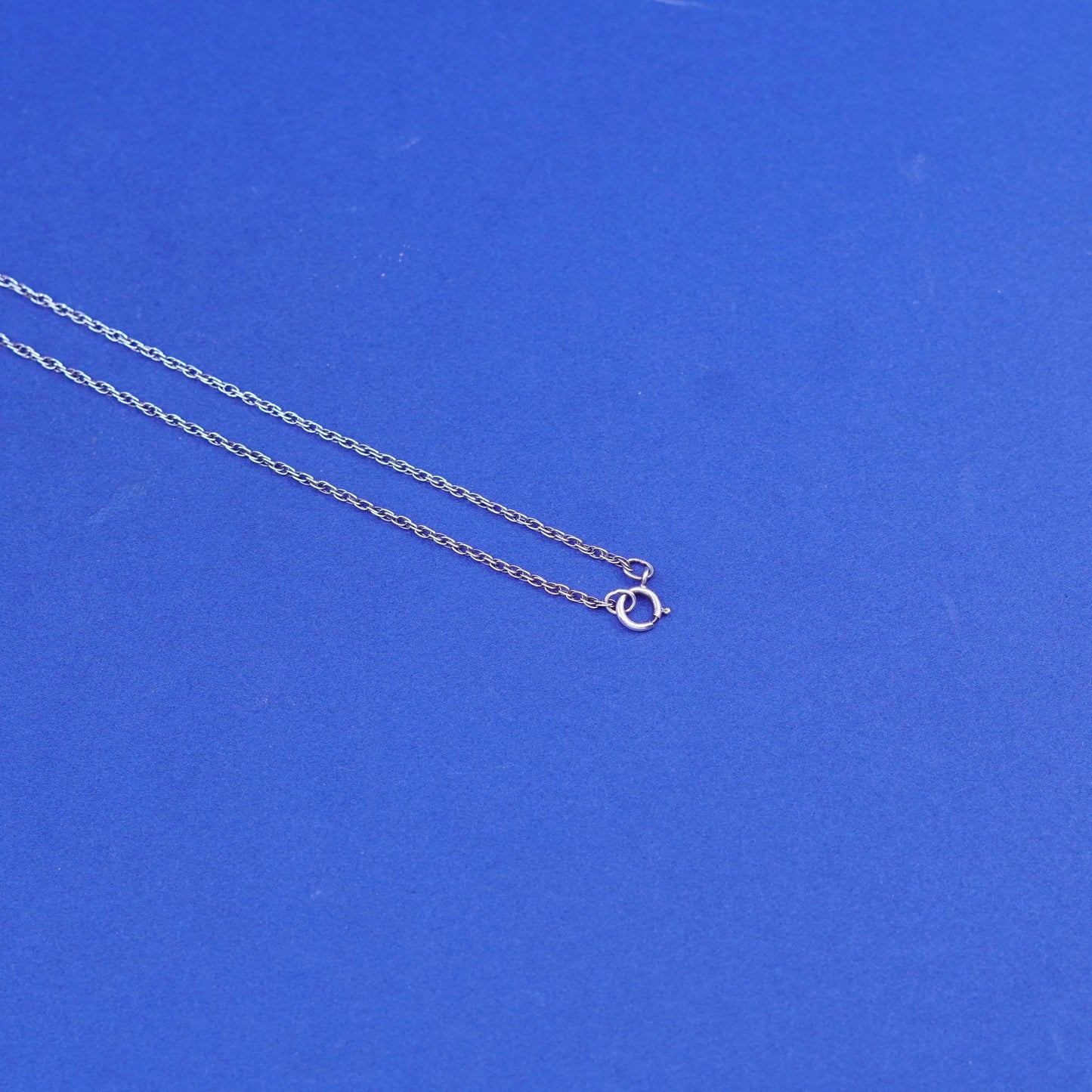 18”, 1mm, vintage Sterling silver necklace, 925 Singapore rope chain