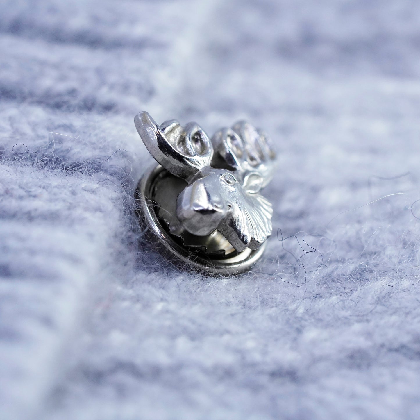 Vintage Sterling 925 silver deer elk pin, stamped Sterling