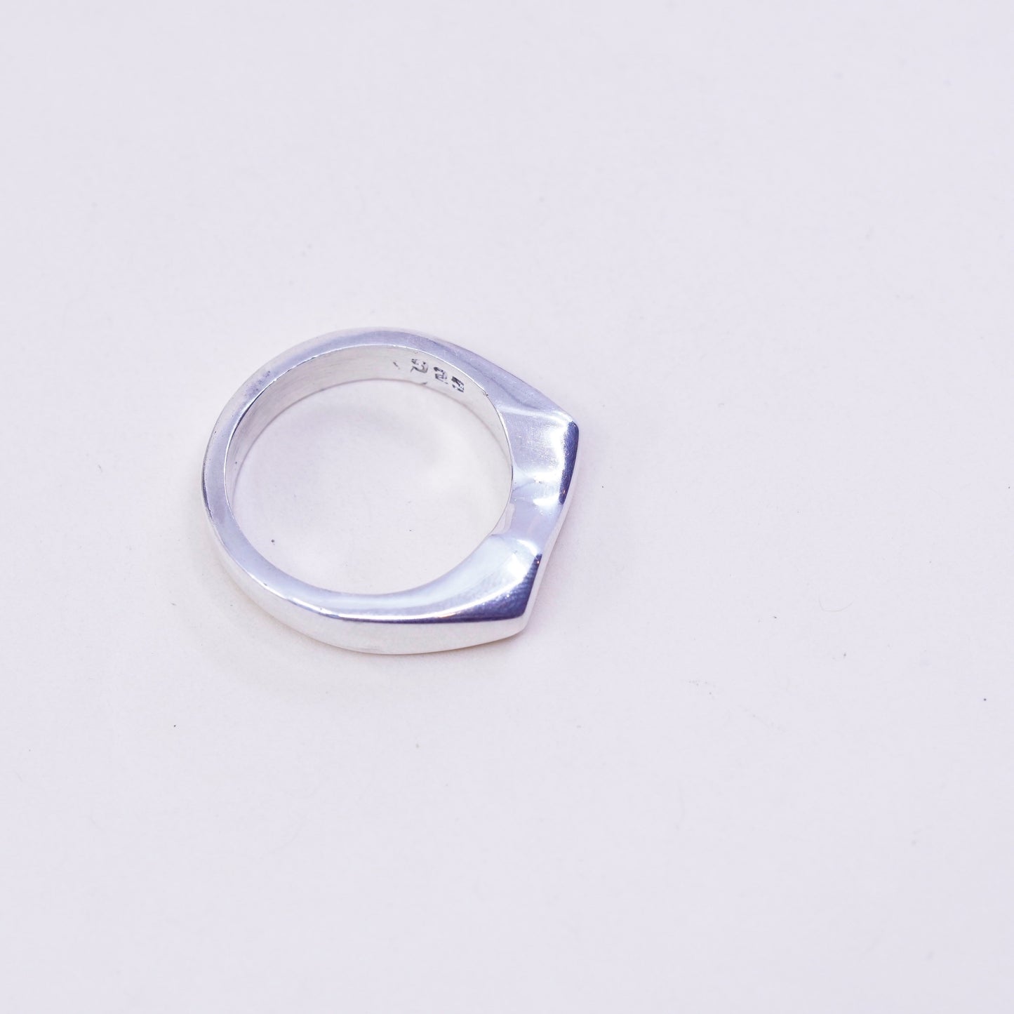 Size 9, vintage sterling 925 silver handmade ring, wavy band