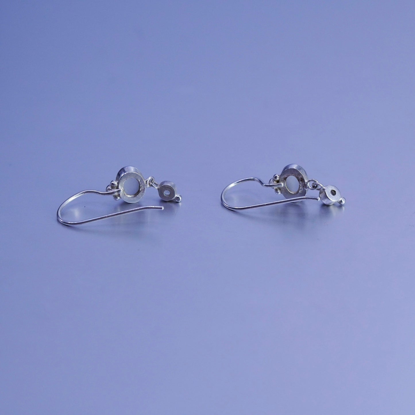 Vintage Sterling 925 silver earrings with oval clear cats eye