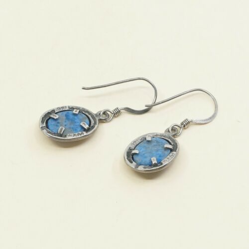 Amazing handmade Sterling Silver earrings, 925 Turquoise Dangles