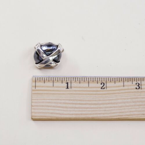 Vtg Carolee Sterling Silver Handmade Earrings,925 Clip On W/ Hematite N Cross