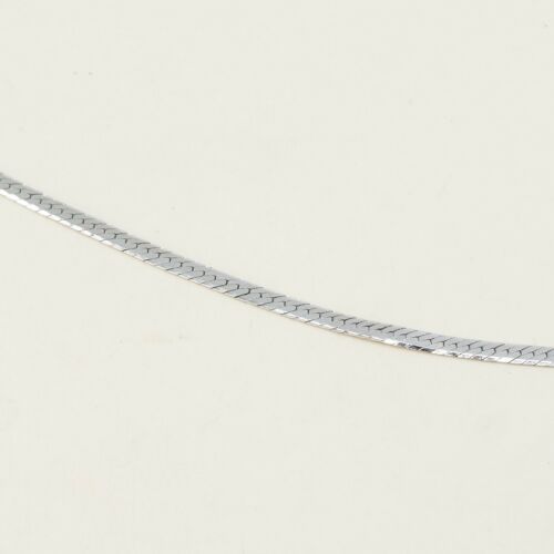 7.25”, 4mm, vtg Sterling Silver Bracelet, Italy 925 Silver Flatten Nugget Chain