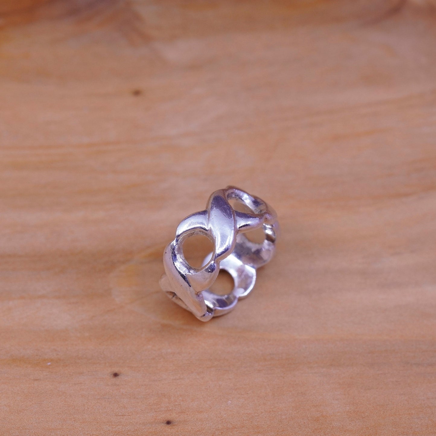 Size 4.5, vintage Sterling silver handmade ring, 925 twisted band