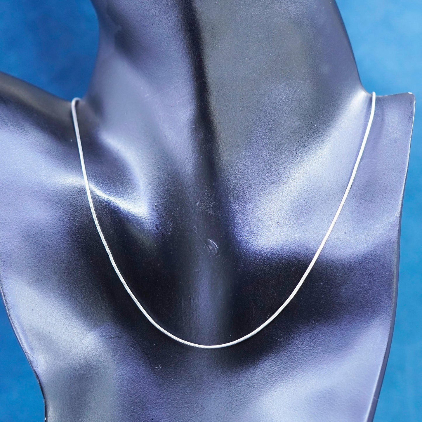 16”, 1mm, vintage Sterling silver handmade necklace, 925 snake chain