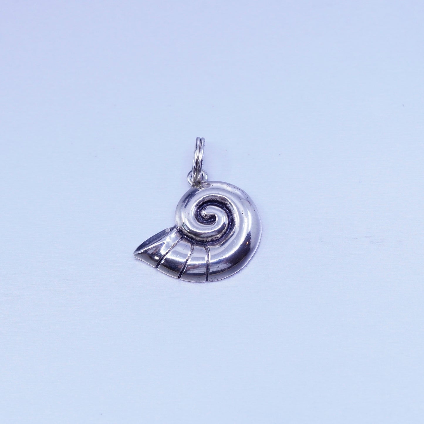Vintage Disney sterling 925 silver handmade shell pendant charm