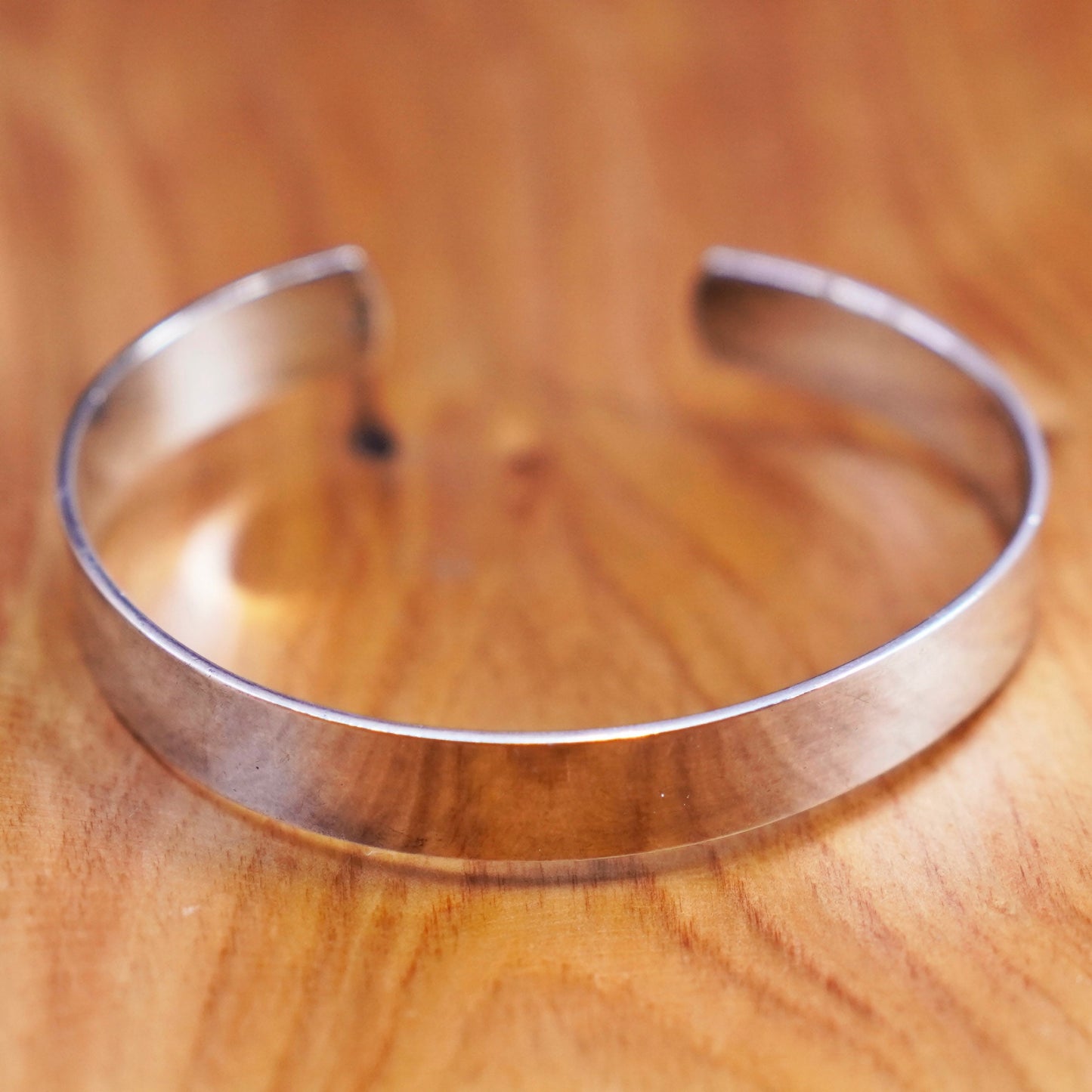 7.25”, Vintage Mexico Sterling silver handmade bracelet, Simple 925 cuff