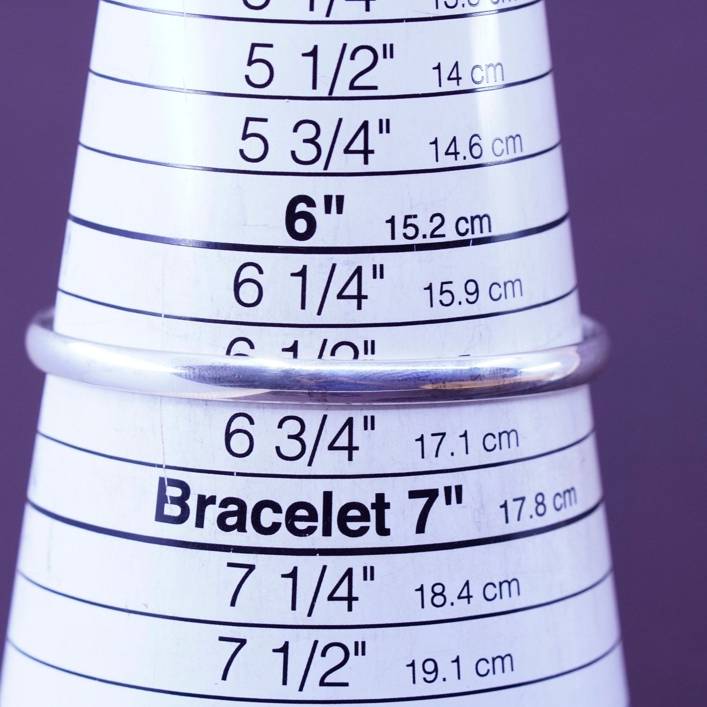 6.5”, sterling silver handmade bracelet, hinged bangle enamel American flag
