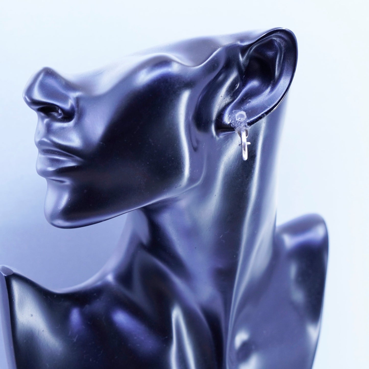 0.5”, vintage Sterling silver handmade earrings, 925 hoops