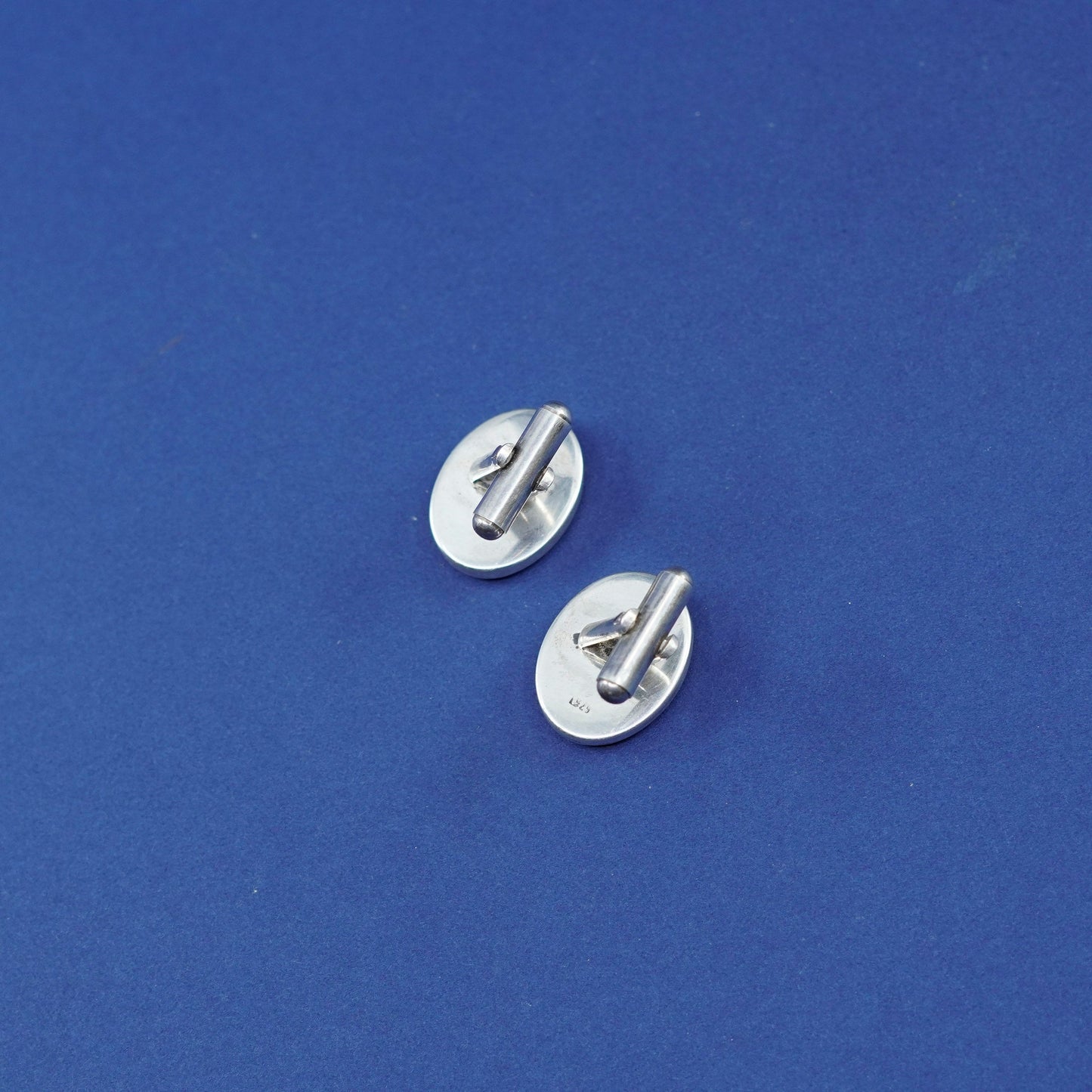 sterling silver Handmade hematite Roman soldier oval cufflink, 925 cuff link