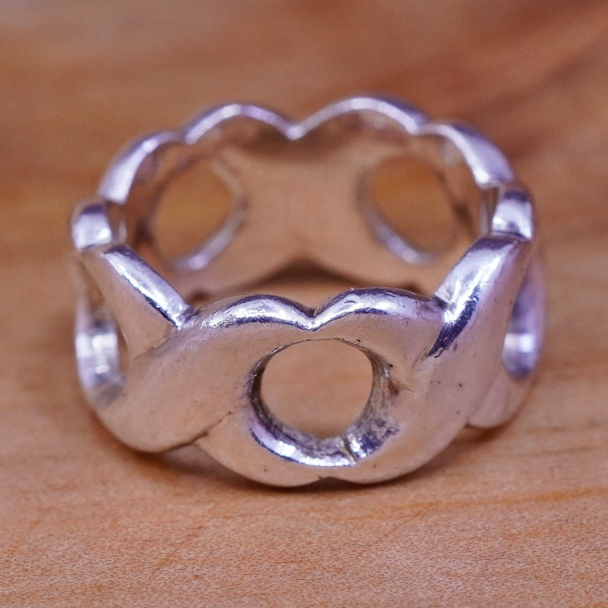 Size 4.5, vintage Sterling silver handmade ring, 925 twisted band