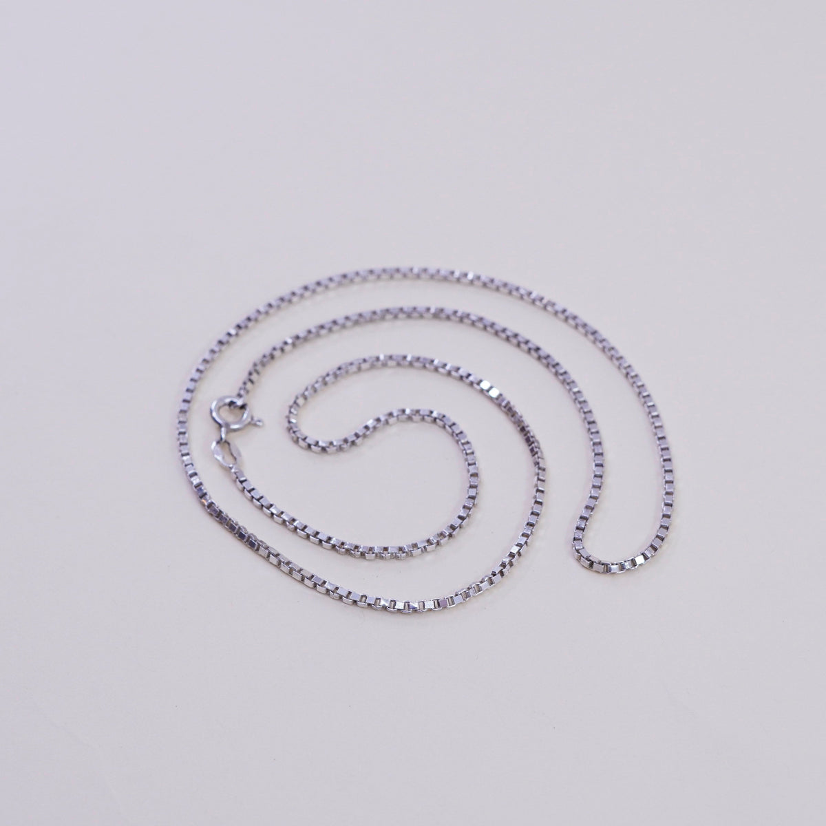 18”, Vintage Italian sterling 925 silver box chain, necklace