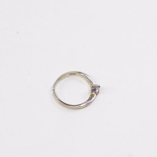 Sz 3.25, Vermeil Gold Over Sterling Ring, 925 Silver Engagement Ring W/ Cz
