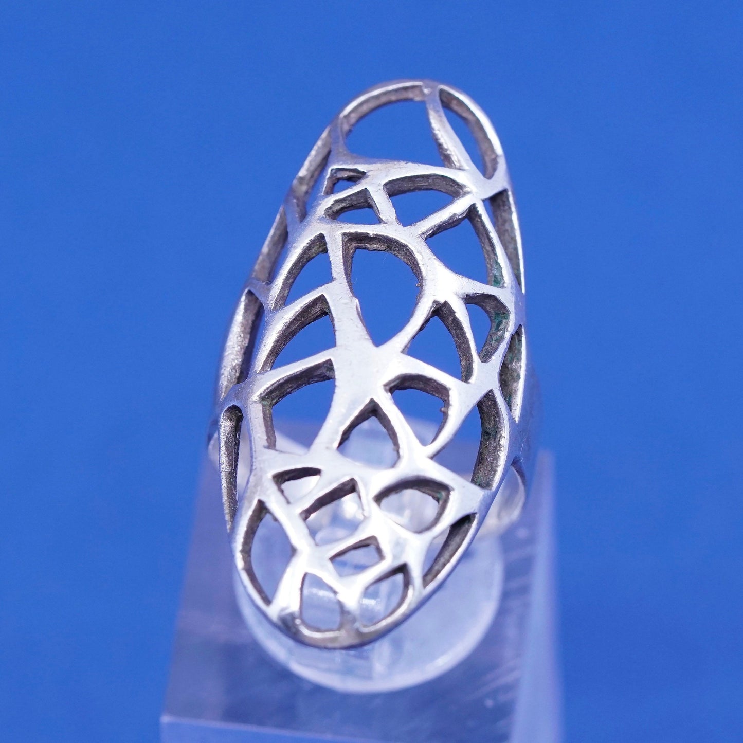 Size 7, vintage Sterling silver handmade ring, 925 filigree band