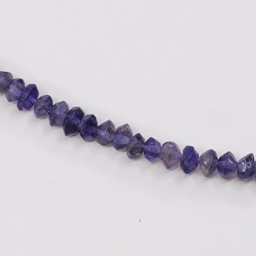7+1.5”, Vtg Sterling 925 Silver Handmade Bracelet W/ Amethyst Nuggets
