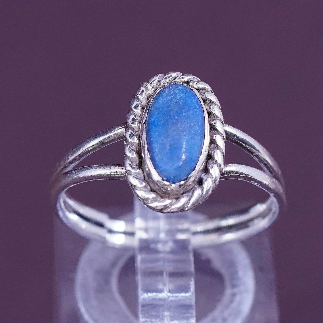 sz 7.5 VTG Native American Sterling silver handmade ring, 925 w/ blue turquoise