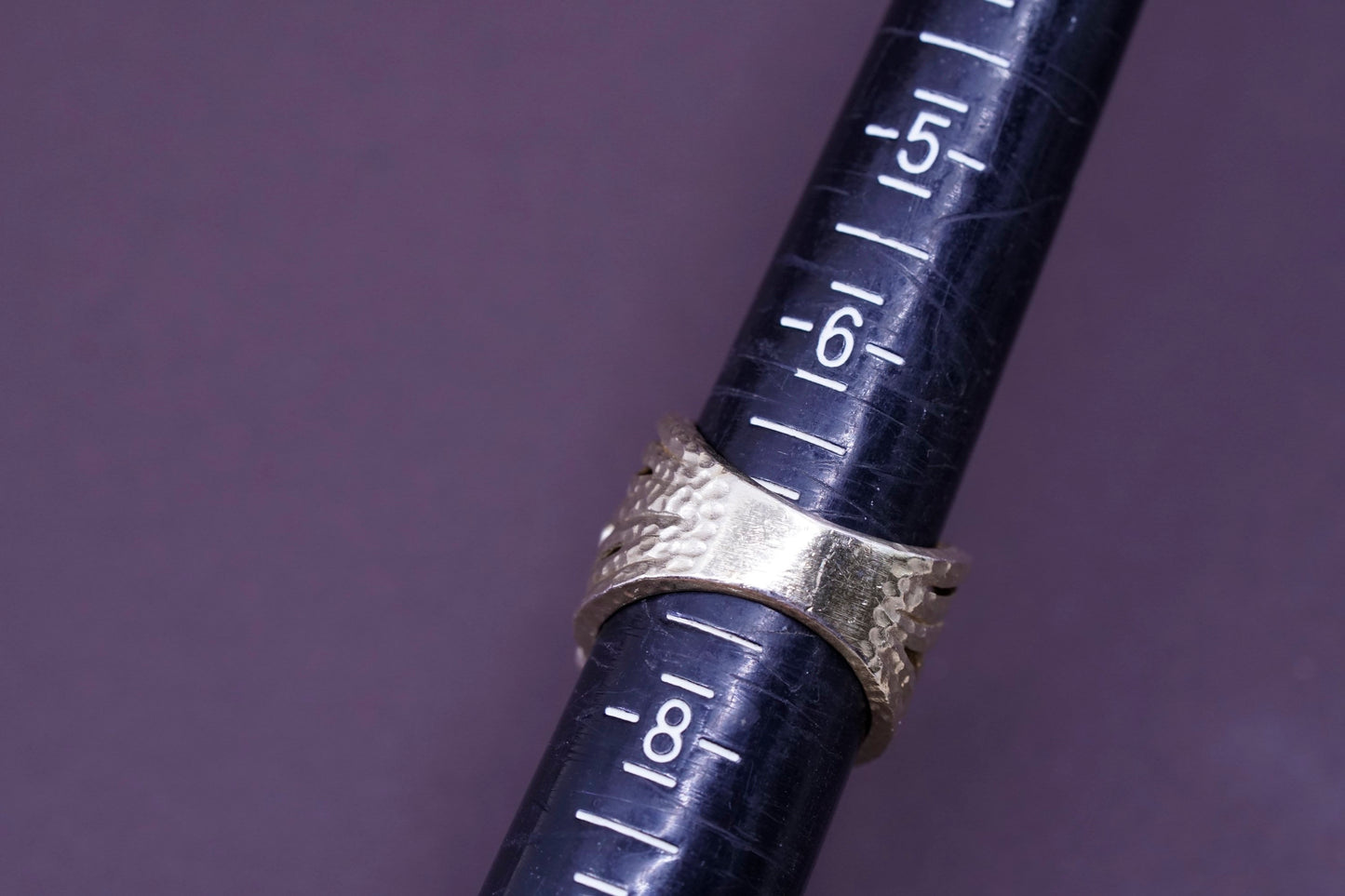 Size 7, Vintage Vermeil gold over Sterling 925 silver band ring with cz