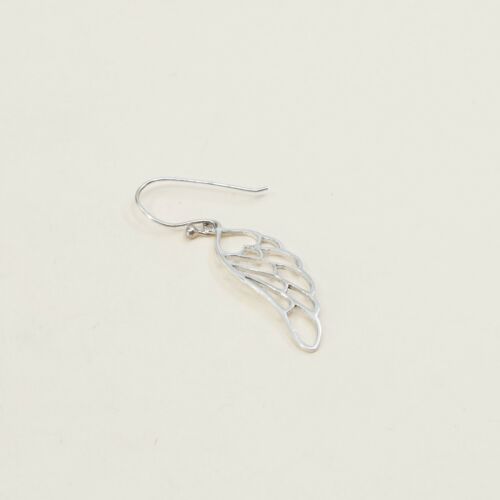 Vtg Sterling 925 Silver Handmade Filigree Wing Shaped Earrings, Stamped 925