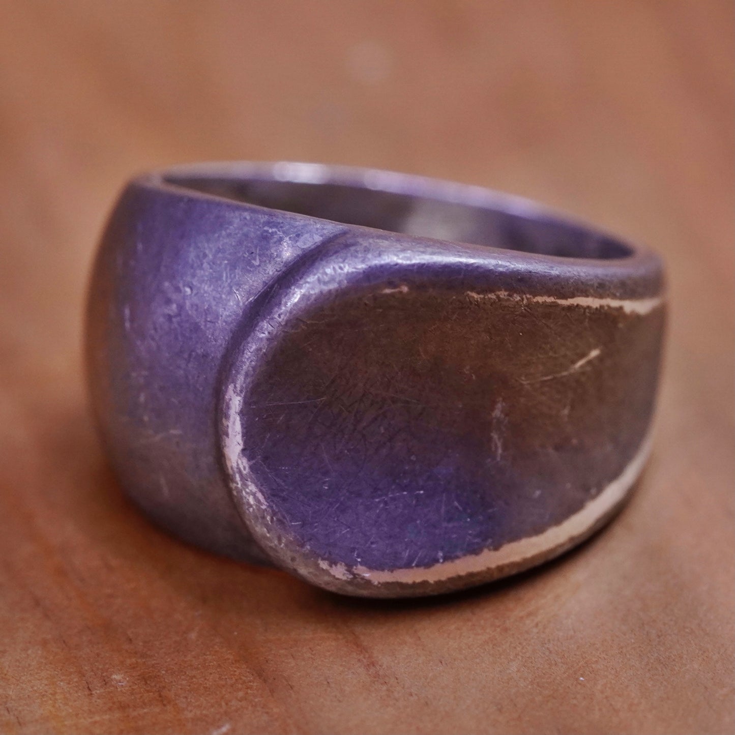Size 7.25, sterling silver handmade ring, 925 ribbed band minimalist, modernist