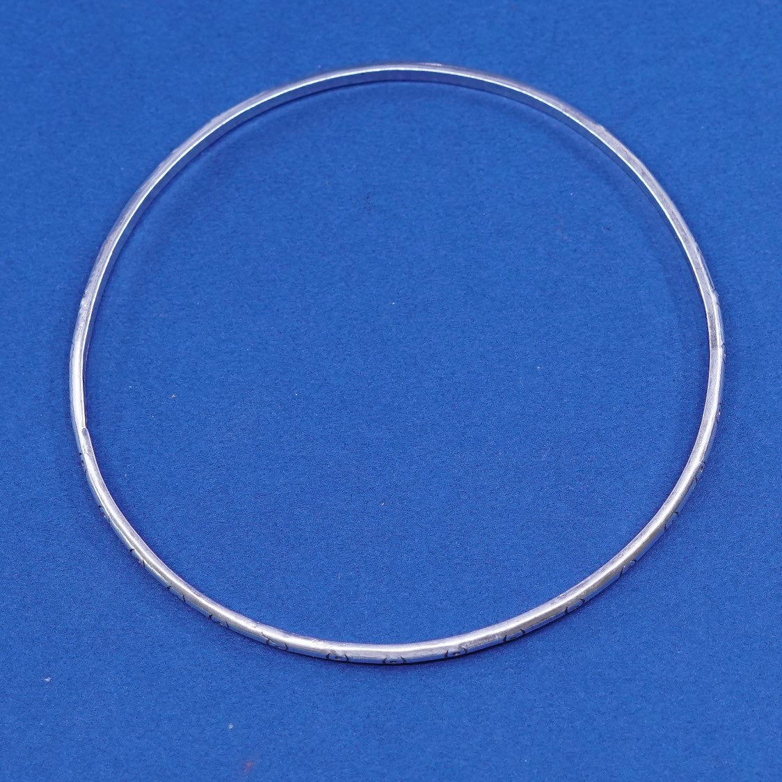 8”, vtg plata sterling silver handmade bracelet, stackable 925 bangle