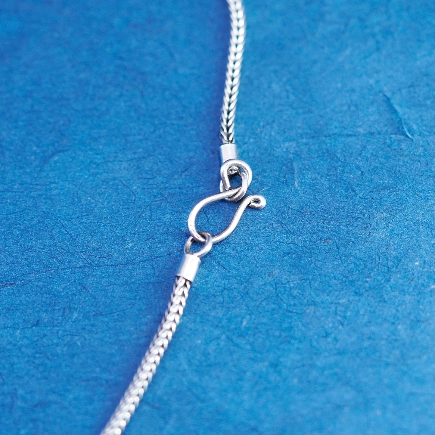 18”, 2mm, vintage Sterling silver necklace, 925 Handmade wheat chain