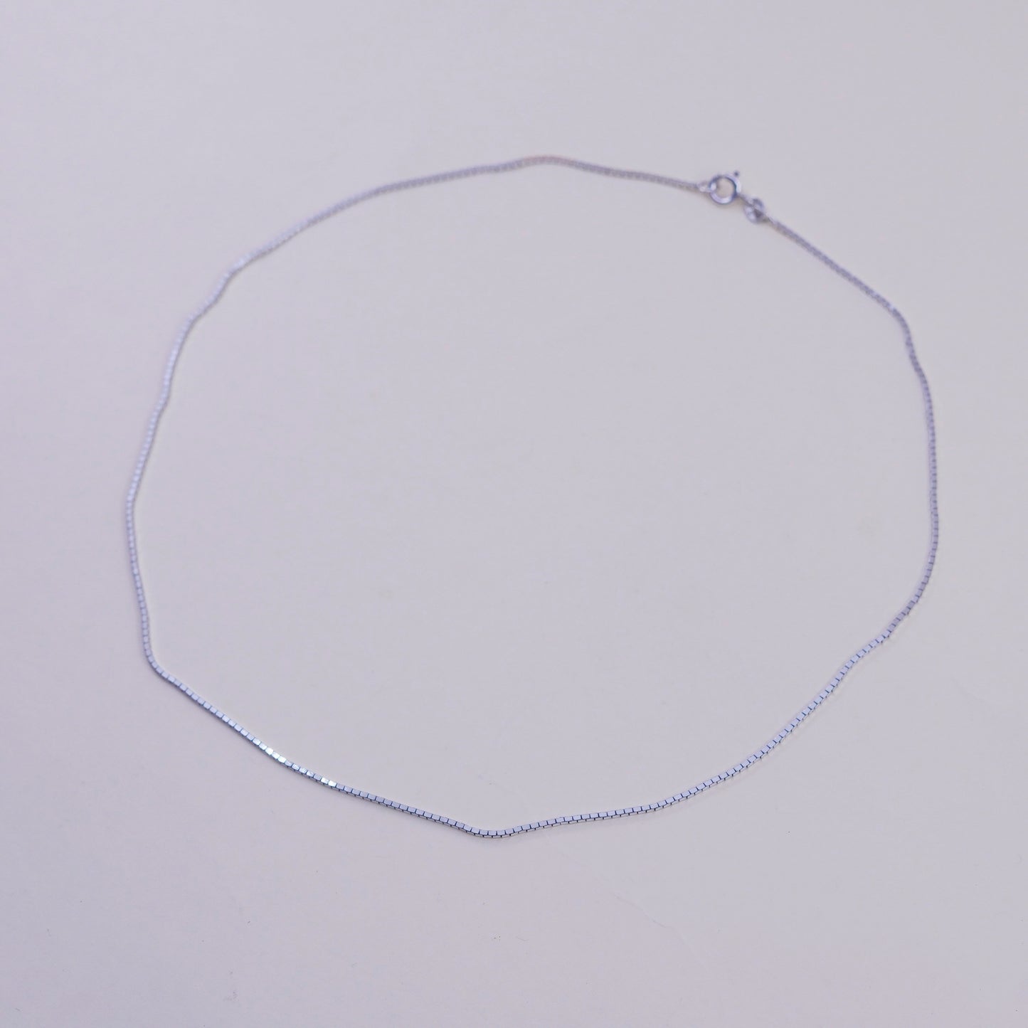 18”, 1mm, Vintage sterling silver square snake chain, Italy 925 necklace