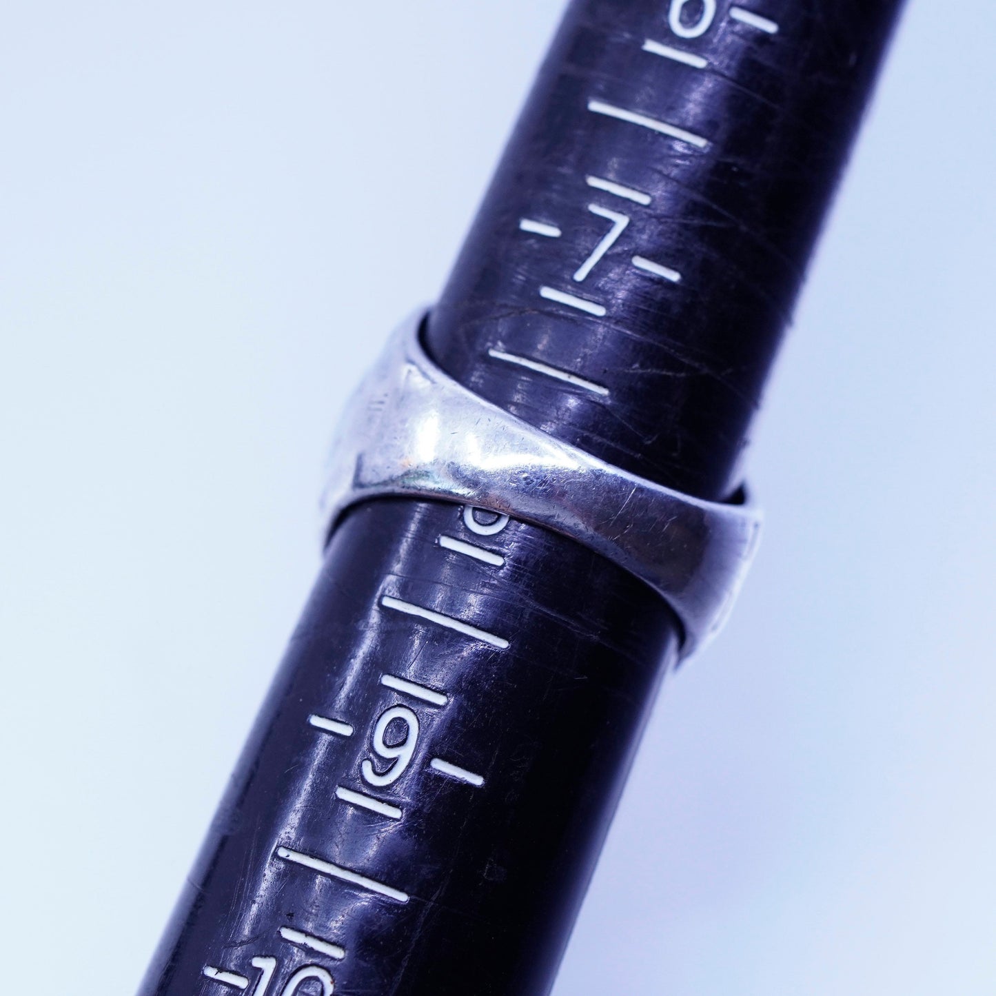 Size 7.75, vintage Sterling 925 silver handmade ring, men’s band copper eagle