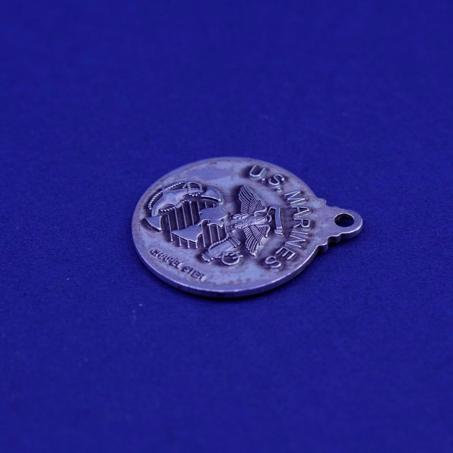 Chapel sterling silver US Marines pendant, 925 charm “saint Michael protect us