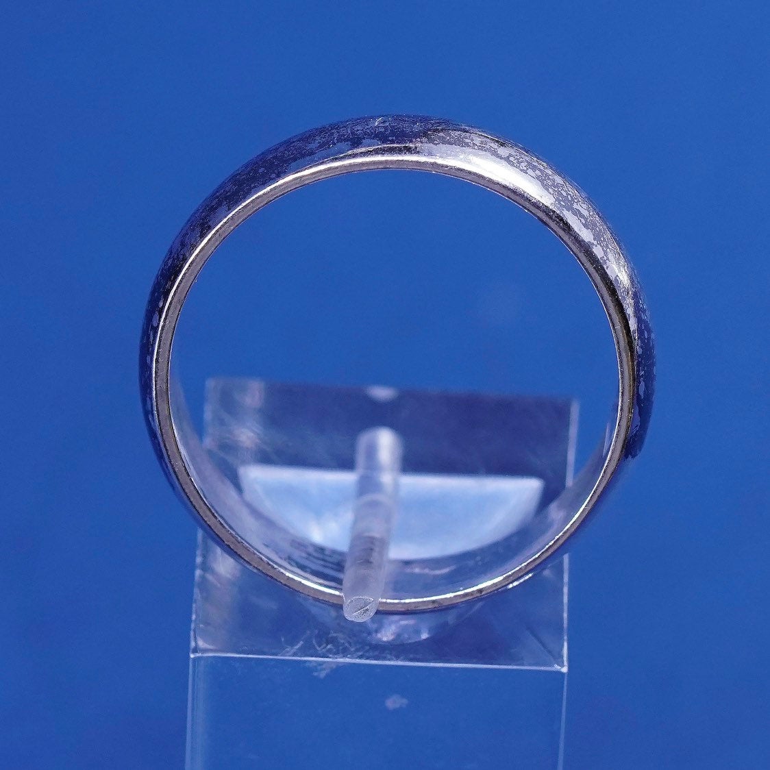 sz 12, vtg Sterling silver handmade ring, 925 wedding band, stamped 925