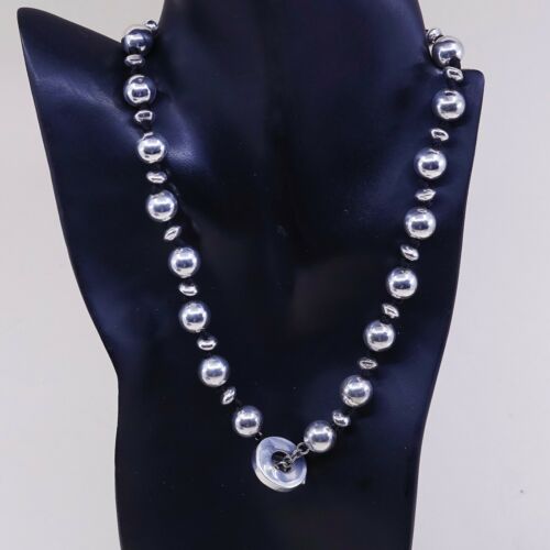18" 10mm, vintage RAGB Sterling silver handmade necklace, 925 beads chain