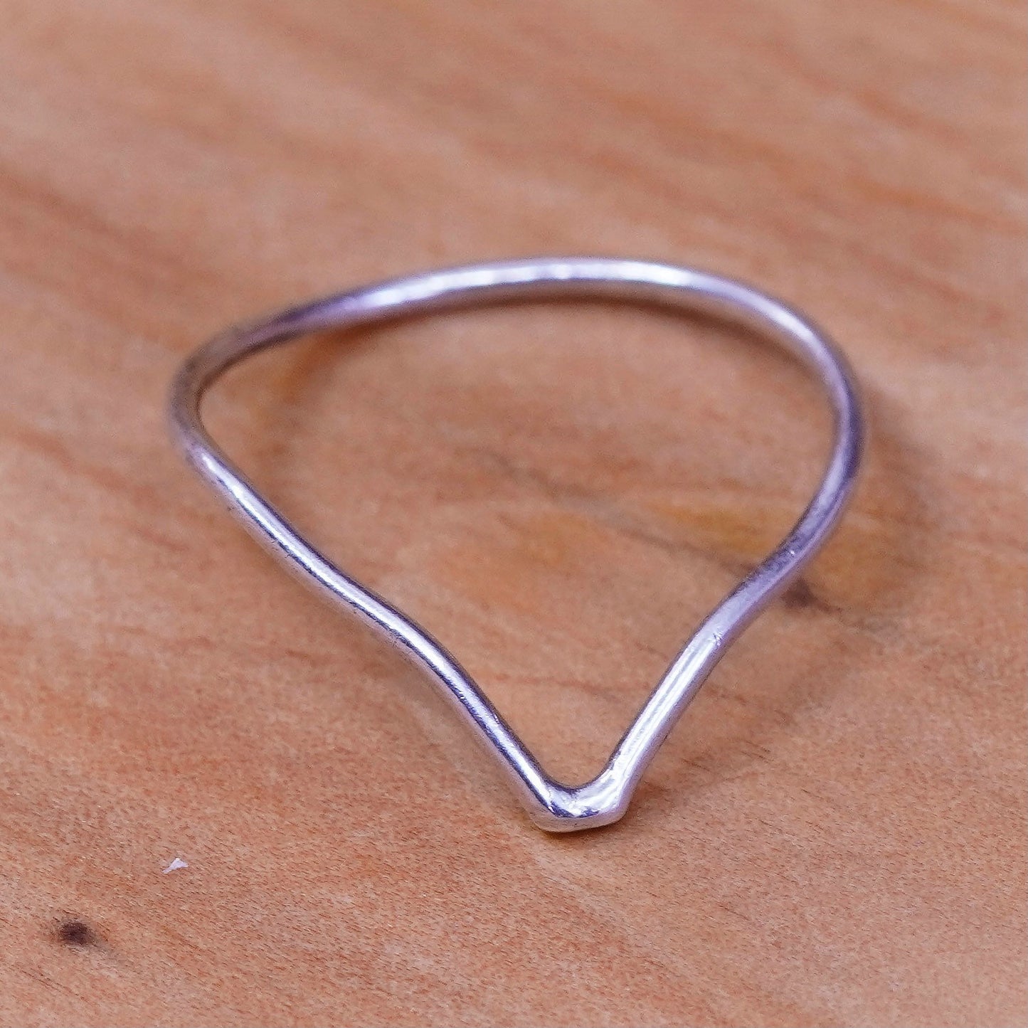 Size 5, vintage Sterling silver handmade ring, 925 thin band, stackable