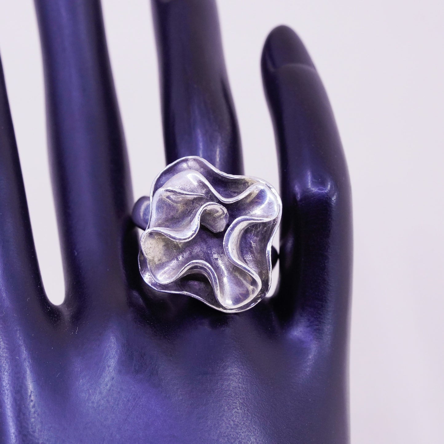 Size 10.5, Silpada Sterling Silver Ruffle Ring, 925 Blooming Flower Ring, R1809