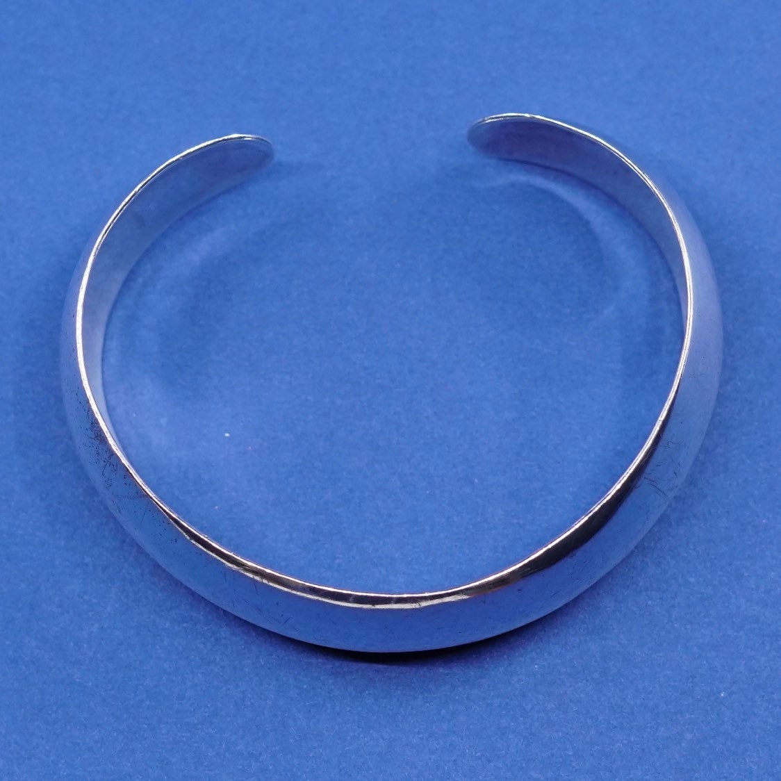 6", vtg Sterling silver handmade bracelet, modern polished 925 cuff