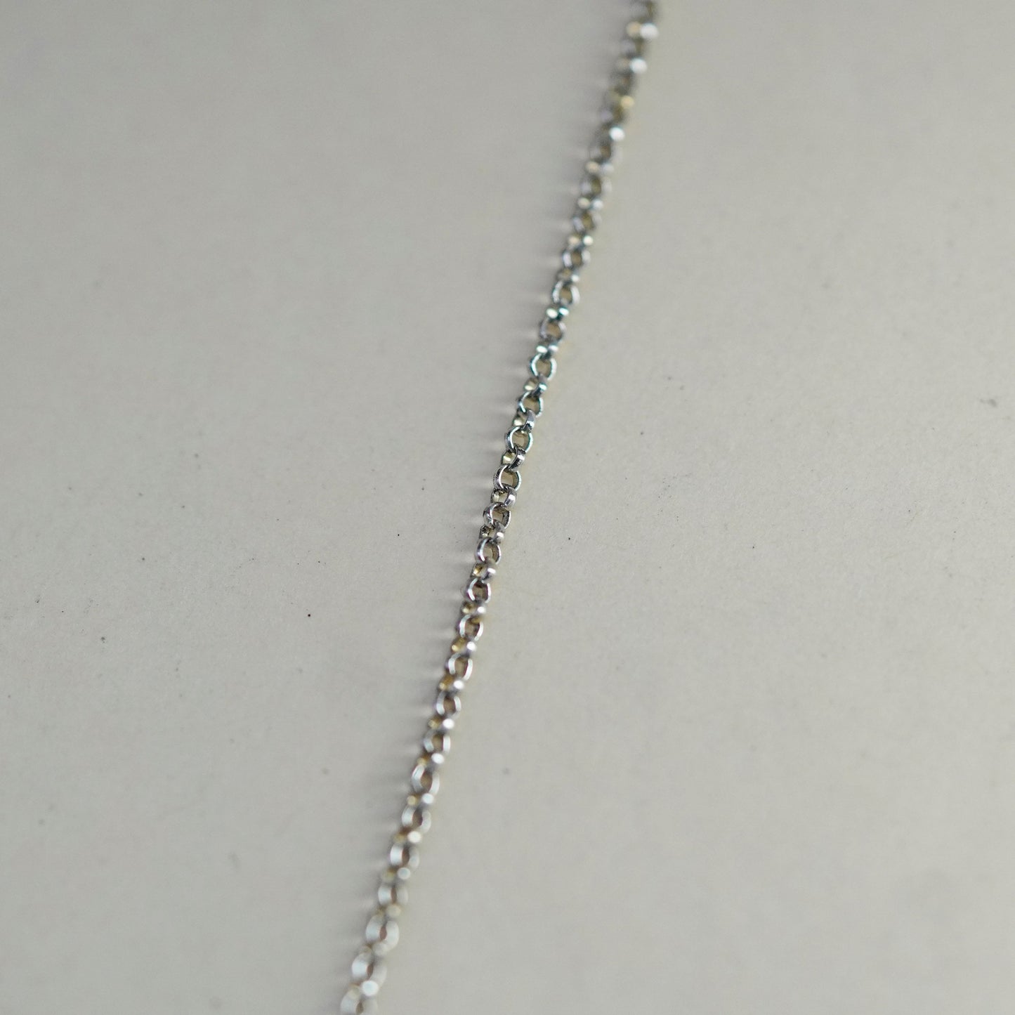 18”, 1mm, Vintage sterling silver circle chain, 925 necklace