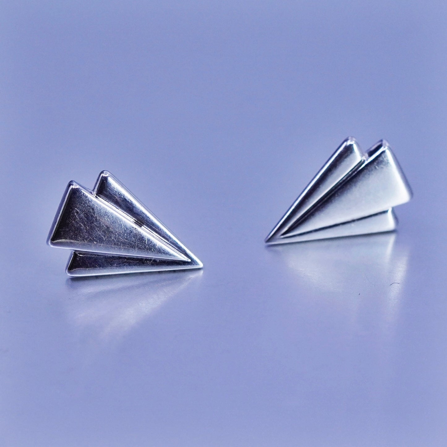 Vintage Sterling 925 silver handmade arrows earrings, studs