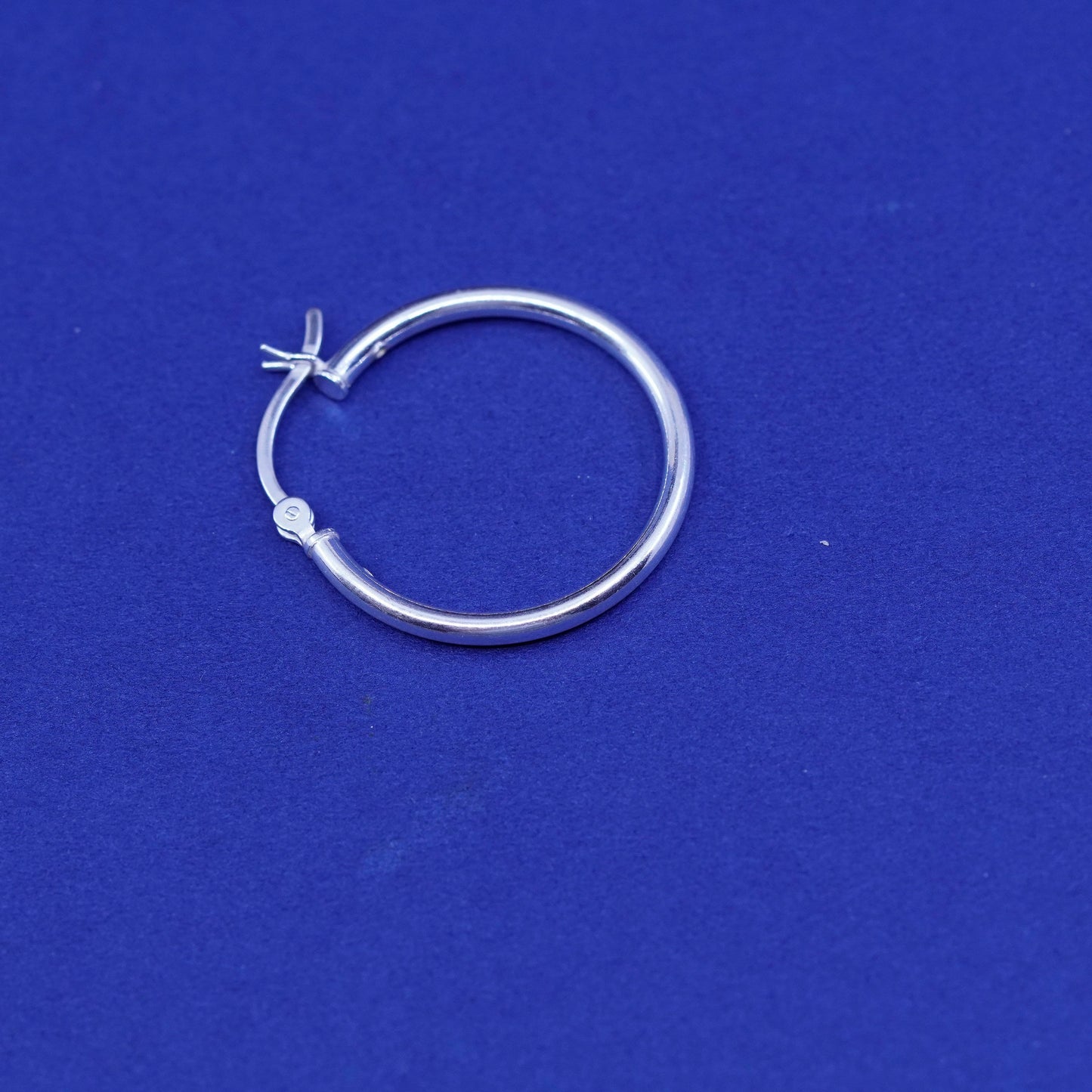 0.75”, vintage Sterling silver handmade hoop earrings, Modern 925 huggie