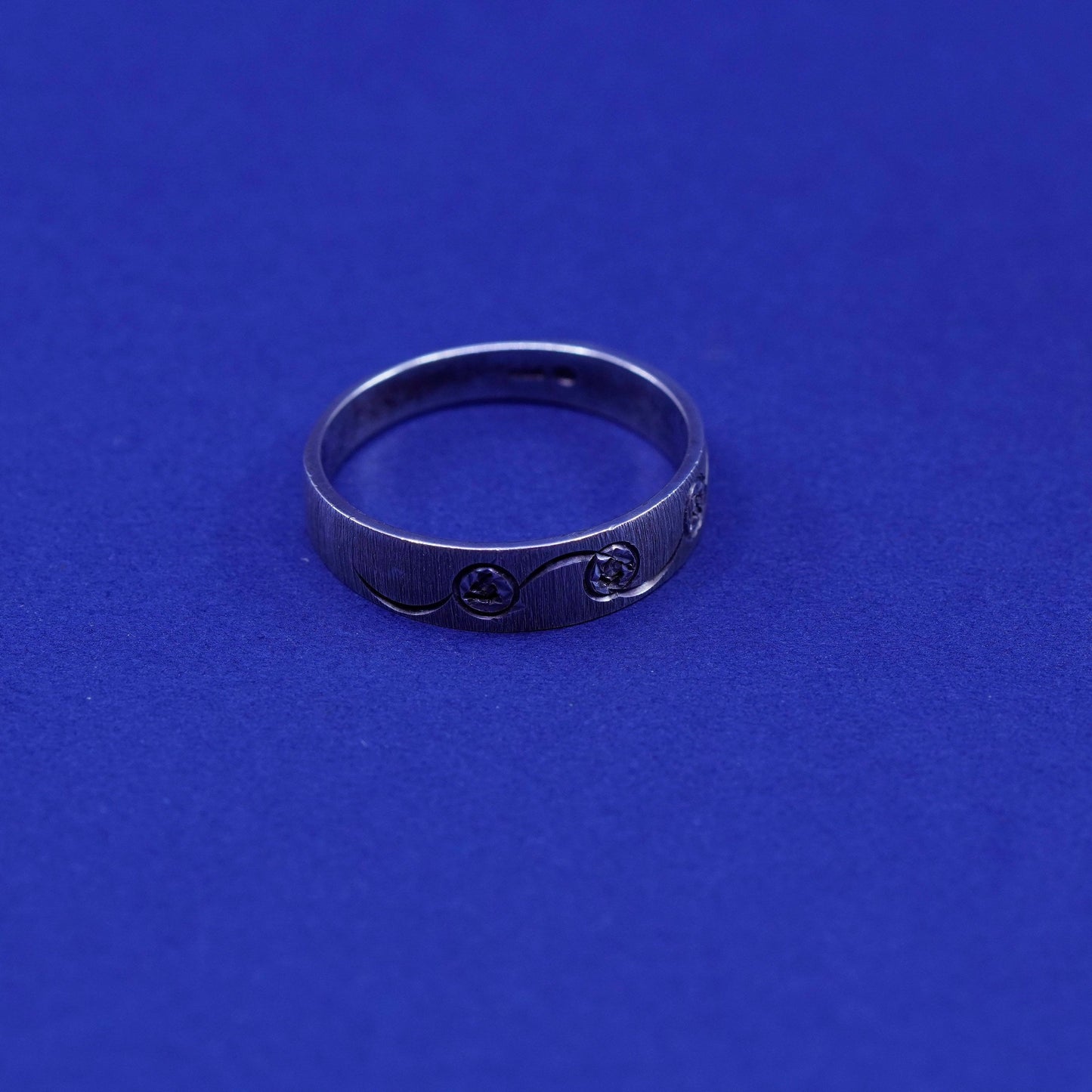 Size 10, vintage Sterling silver handmade ring, 925 band with diamond