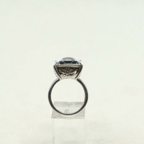 Sz 8.5, Sterling Silver Ring, 925 Silver cocktail statement Ring W/ Crystal