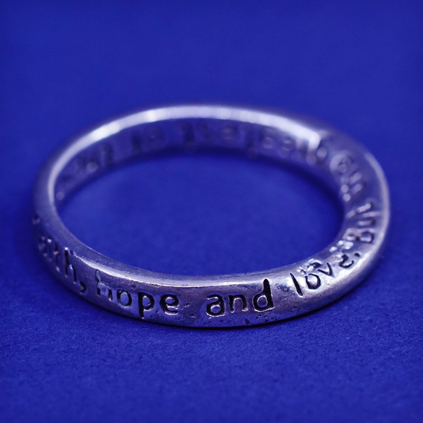 Size 7, vintage Sterling silver ring, 925 inspirational Infinite loop band
