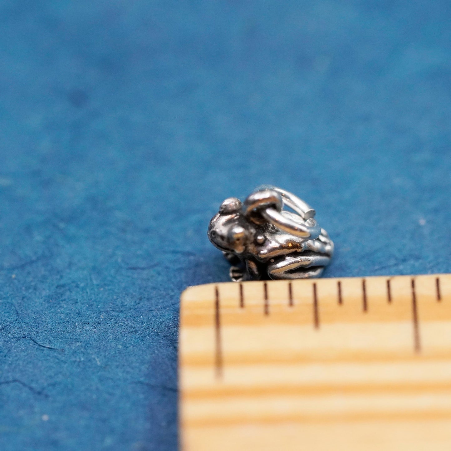 Vintage sterling sterling silver handmade pendant, 925 frog charm