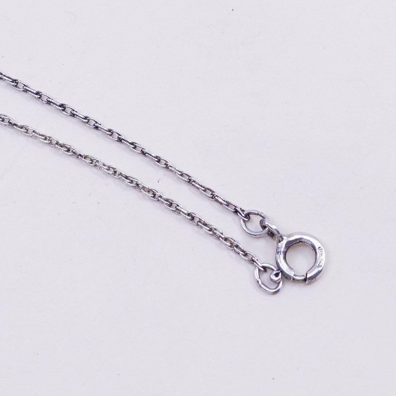 19”, 1mm, Vintage sterling silver circle chain, Italy 925 necklace