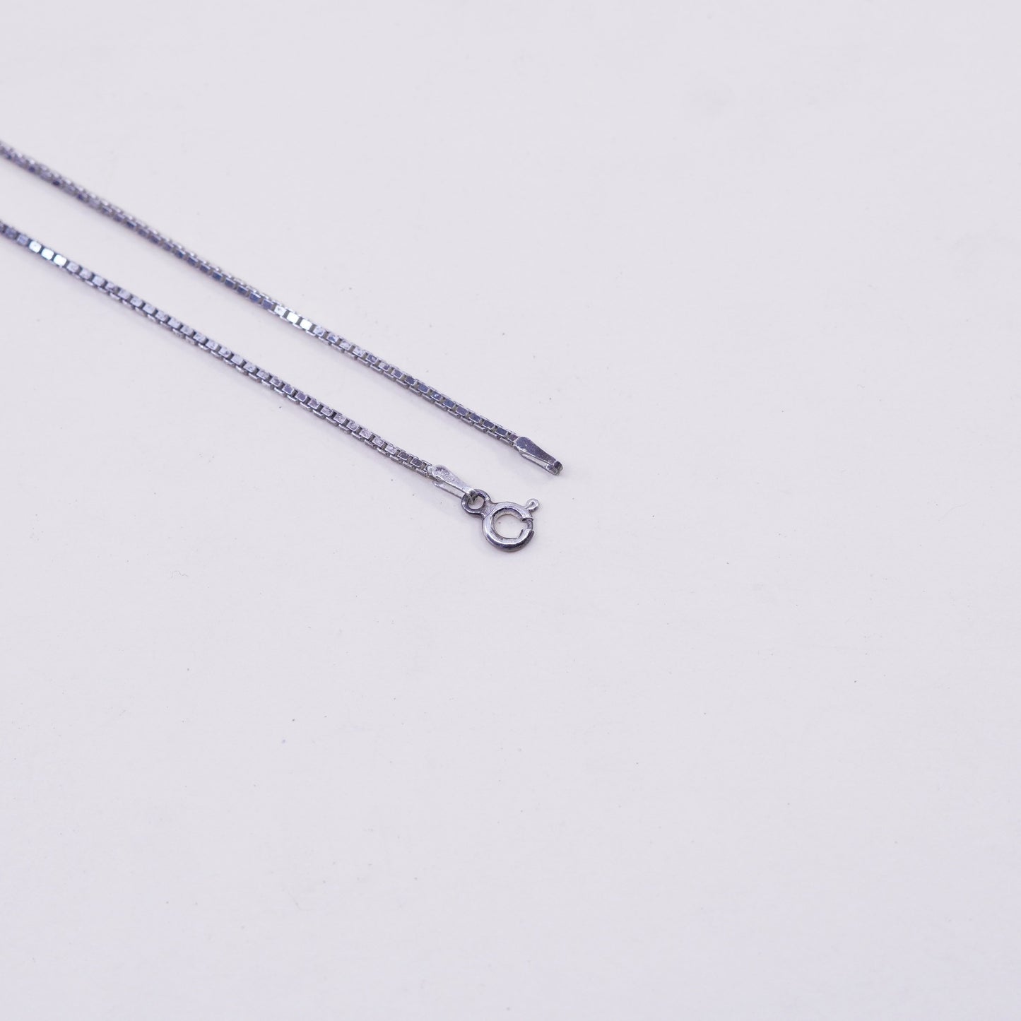 20”, 1mm, Vintage sterling silver Italy 925 silver box chain, necklace